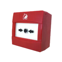 Pulsador de alarma convencional para uso interior de color rojo y rearmable ADVANTRONIC R6847L
