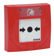 Pulsador de alarma de incendios rearmable analógico de diseño compacto ESSER 804973