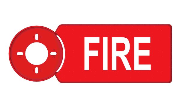 Letrero de color rojo "FIRE" para sirena de incendio CA/AS36RIM
