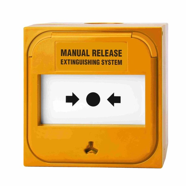 Pulsador manual empotrar convencional SISTEMA EXTINCIÓN MANUAL, 0 Ω amarillo ARITECH CA/NC-MCS99-0-Y